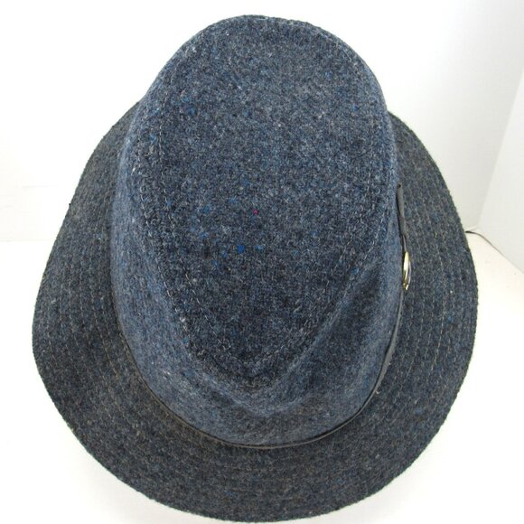 YoungAn Beacon Hill Men's Blue Felt Fedora Size L 7 1/4-7 3/8 Made in Korea - Picture 4 of 8
